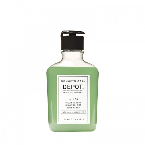 DEPOT no. 406 TRANSPARENT SHAVING GEL Brushless Прозрачен гел за бръснене без четка 100 ml