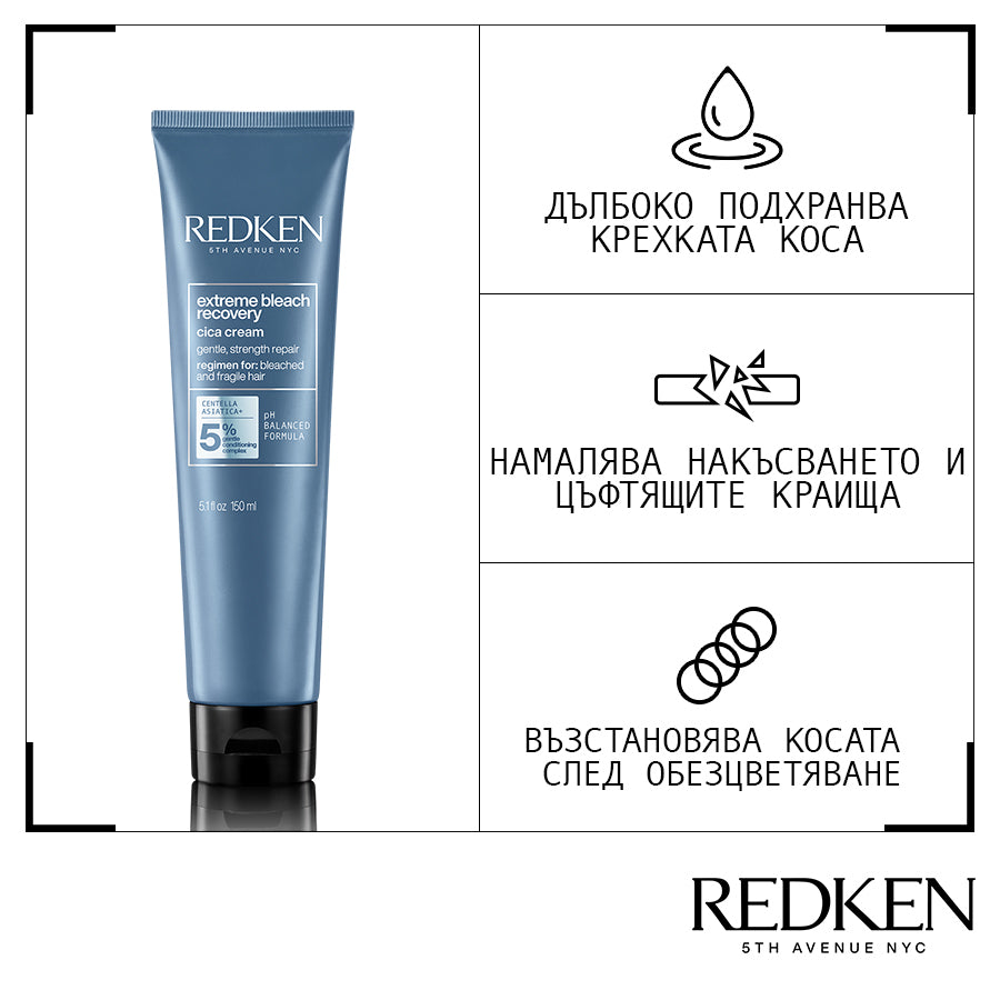 Redken Extreme Bleach Recovery Cica Cream 150ml Възстановяващ балсам без отмиване за изсветлена коса