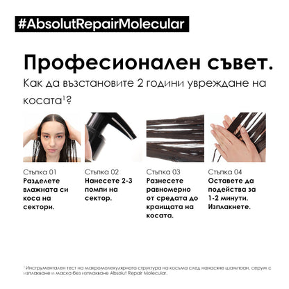 Серум с изплакване за увредена коса Absolut Repair Molecular 250мл