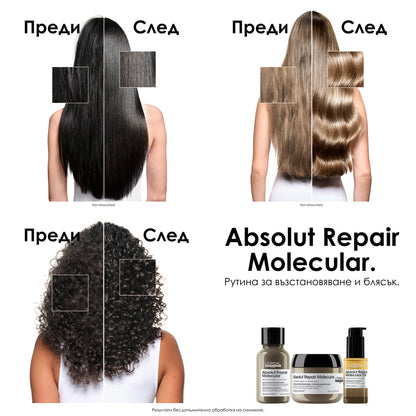 Двуфазно олио за блясък Absolut Repair Molecular 30ml