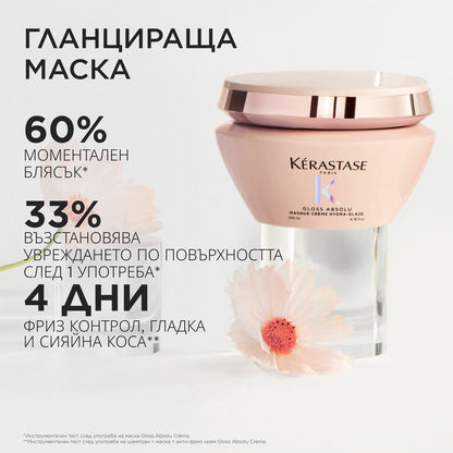 Гланцираща маска за плътна непокорна коса Gloss Absolu Masque Creme Hydra-Glaze 200мл