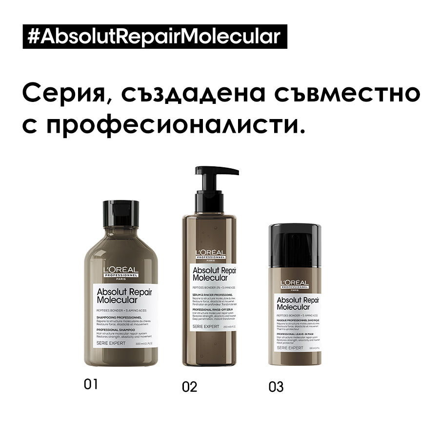 Серум с изплакване за увредена коса Absolut Repair Molecular 250мл