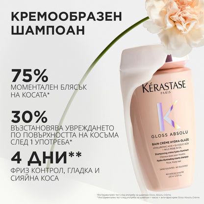 Гланциращ крем шампоан за плътна коса Gloss Absolu Bain Creme Hydra-Glaze Shampoo 250мл
