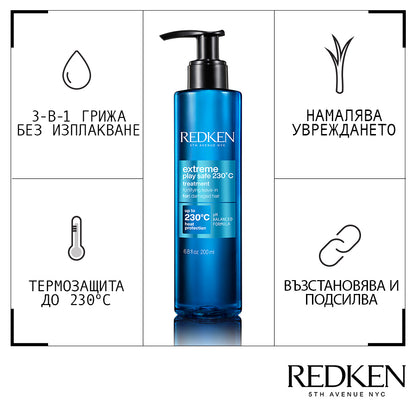 Redken Extreme Play Safe Термозащитен подсилващ крем за увредена коса 200мл