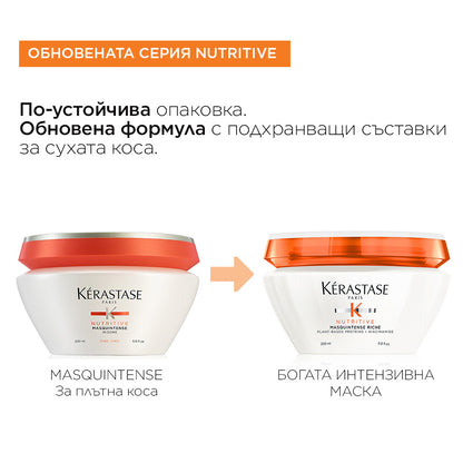 Kèrastase Masquintense Riche 200мл Интензивно подхранваща маска за суха плътна коса